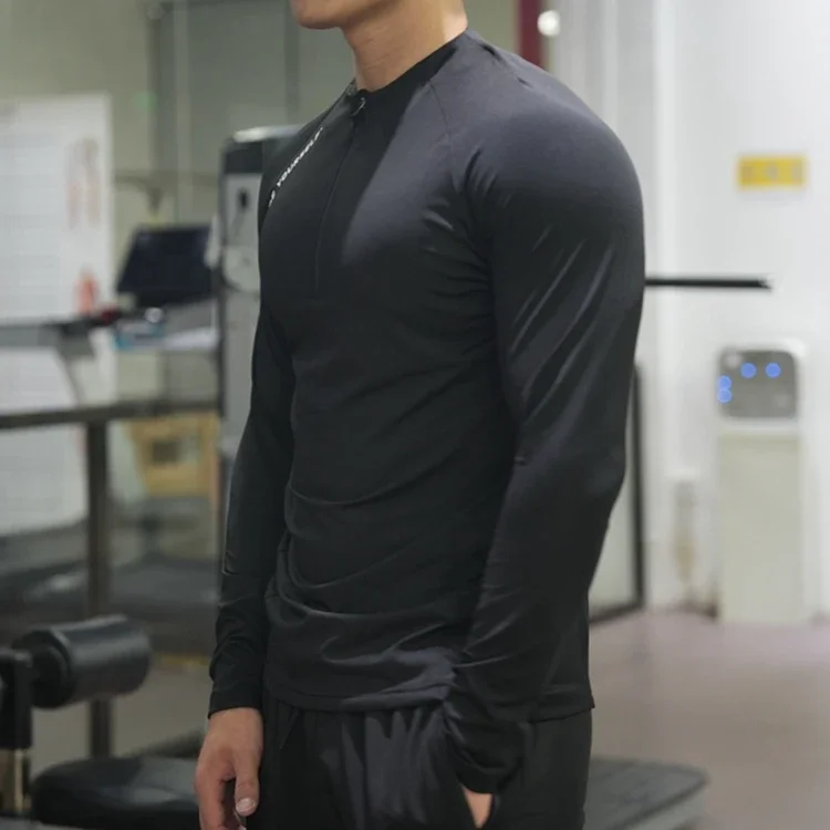 Men's Fitness Sports T-shirt Running Compression Tops Muscle Fit Shirts Long Sleeve Sweatshirt Jogging Breathable Activewear