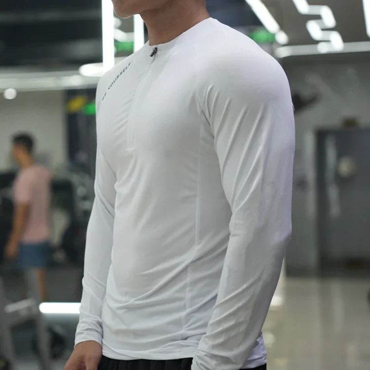 Men's Fitness Sports T-shirt Running Compression Tops Muscle Fit Shirts Long Sleeve Sweatshirt Jogging Breathable Activewear