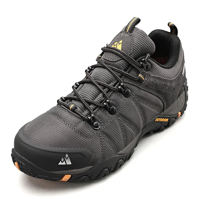 HIKEUP Non-slip Men Hiking Shoes Breathable Outdoor Wear Resistant Splashproof Climbing Men Sneaker Tourism Mountain Shoes