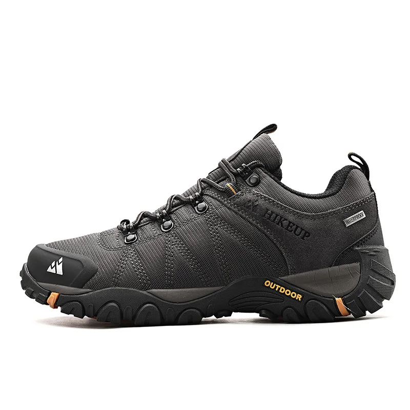 HIKEUP Non-slip Men Hiking Shoes Breathable Outdoor Wear Resistant Splashproof Climbing Men Sneaker Tourism Mountain Shoes