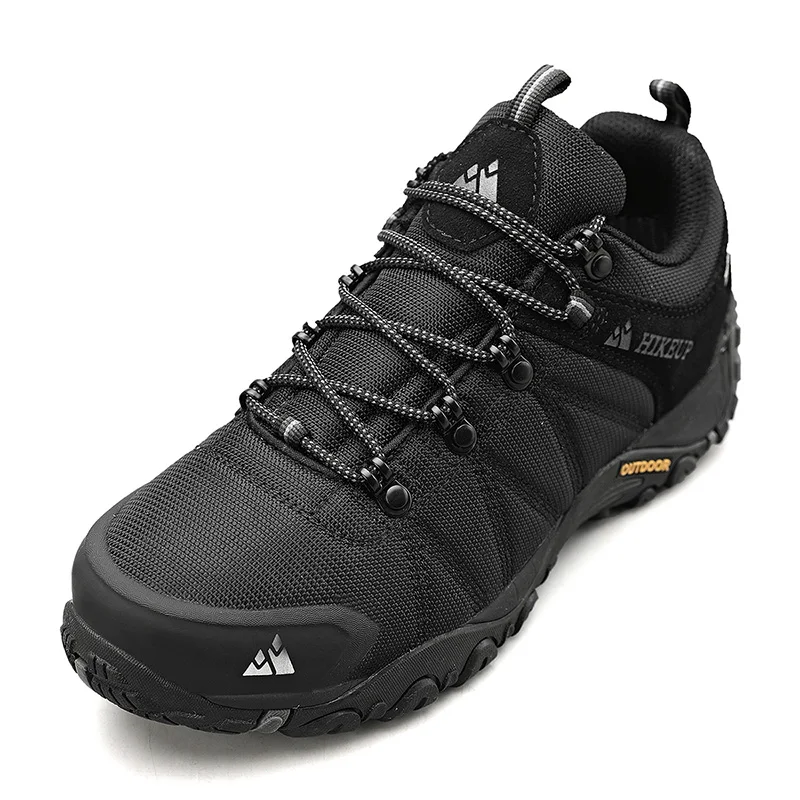 HIKEUP Non-slip Men Hiking Shoes Breathable Outdoor Wear Resistant Splashproof Climbing Men Sneaker Tourism Mountain Shoes