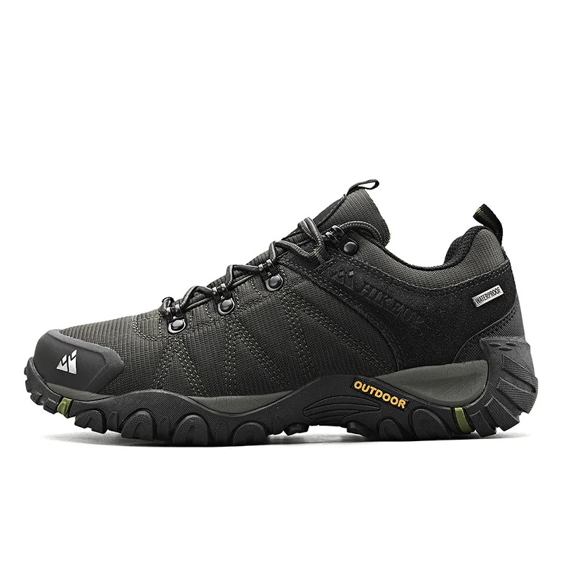 HIKEUP Non-slip Men Hiking Shoes Breathable Outdoor Wear Resistant Splashproof Climbing Men Sneaker Tourism Mountain Shoes