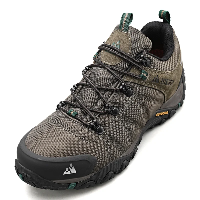 HIKEUP Non-slip Men Hiking Shoes Breathable Outdoor Wear Resistant Splashproof Climbing Men Sneaker Tourism Mountain Shoes