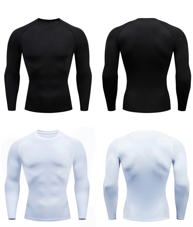 Men's Long Sleeves T-shirt Fitness Sportswear Spring Autumn Athletic Quick Dry T-shirt Gym Running Sports Outdoor Tops for Men