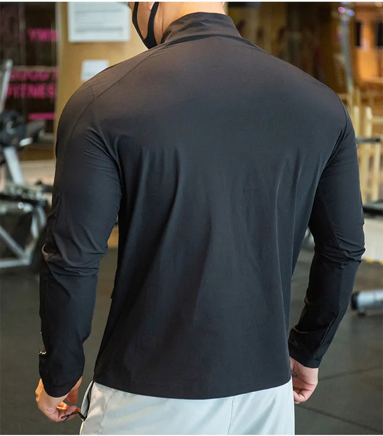 Men's Running Training Elastic Coat Outerwear Gym Tights Jacket Outdoor Cycling Sweatshirt Dry Fit Breathable Compression Tops