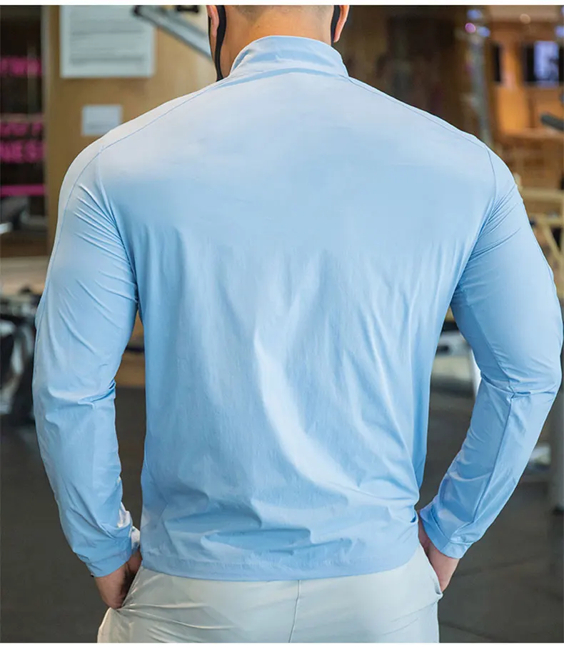 Men's Running Training Elastic Coat Outerwear Gym Tights Jacket Outdoor Cycling Sweatshirt Dry Fit Breathable Compression Tops