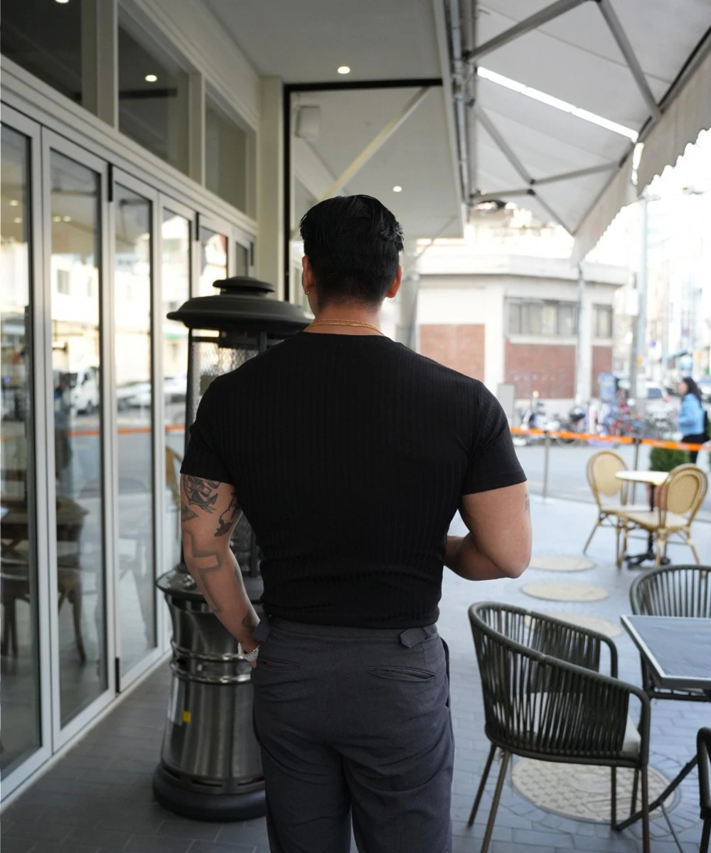 Men's Tight Short Sleeve T-Shirt, Athletic Casual Short Sleeve Top, Fitness Training Quick Dry Loose, Men's Fitness Clothing