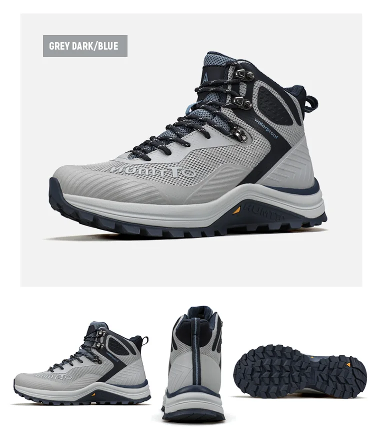 HUMTTO Hiking Shoes Men Trainers Outdoor Trekking Boots Mens Breathable Winter Men's Sports Shoes Leather Safety Work Sneakers