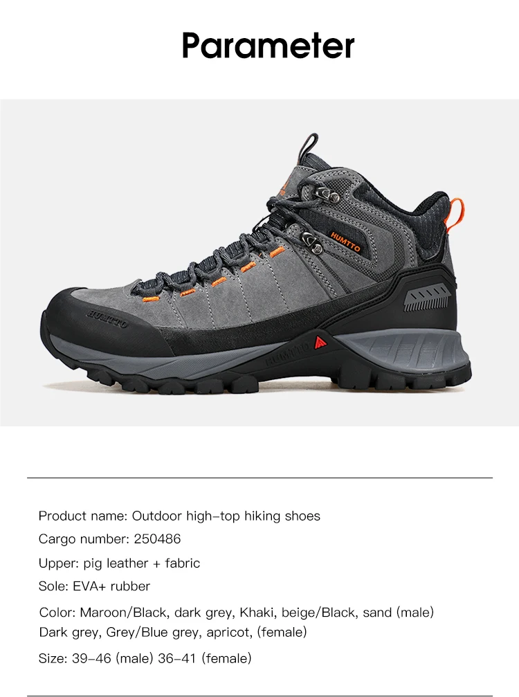 HUMTTO Hiking Shoes Men Trainers Outdoor Trekking Boots Mens Breathable Winter Men's Sports Shoes Leather Safety Work Sneakers