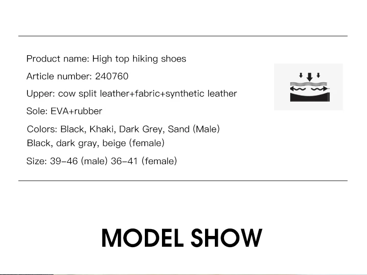 HUMTTO Hiking Shoes Men Trainers Outdoor Trekking Boots Mens Breathable Winter Men's Sports Shoes Leather Safety Work Sneakers