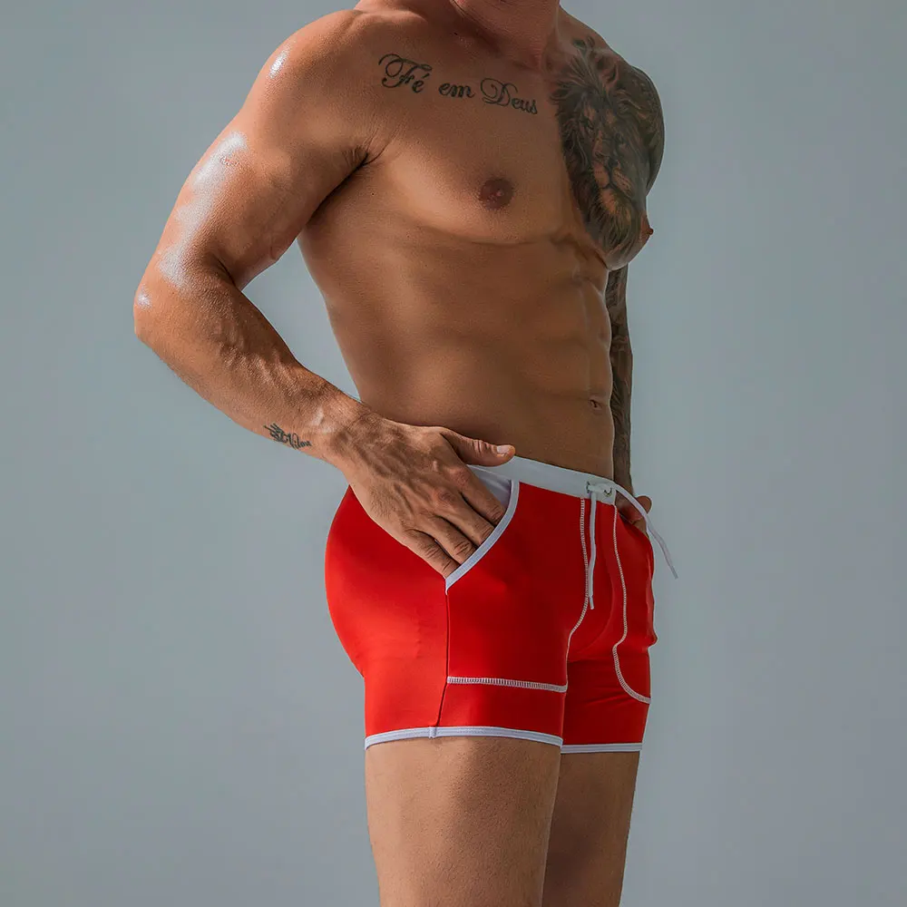 Brand Men's Swimwear Trunks Outdoors Sexy Summer Stretch Beach Surfing Swim Sports suit Shorts Men Swimsuit Swimming Pants