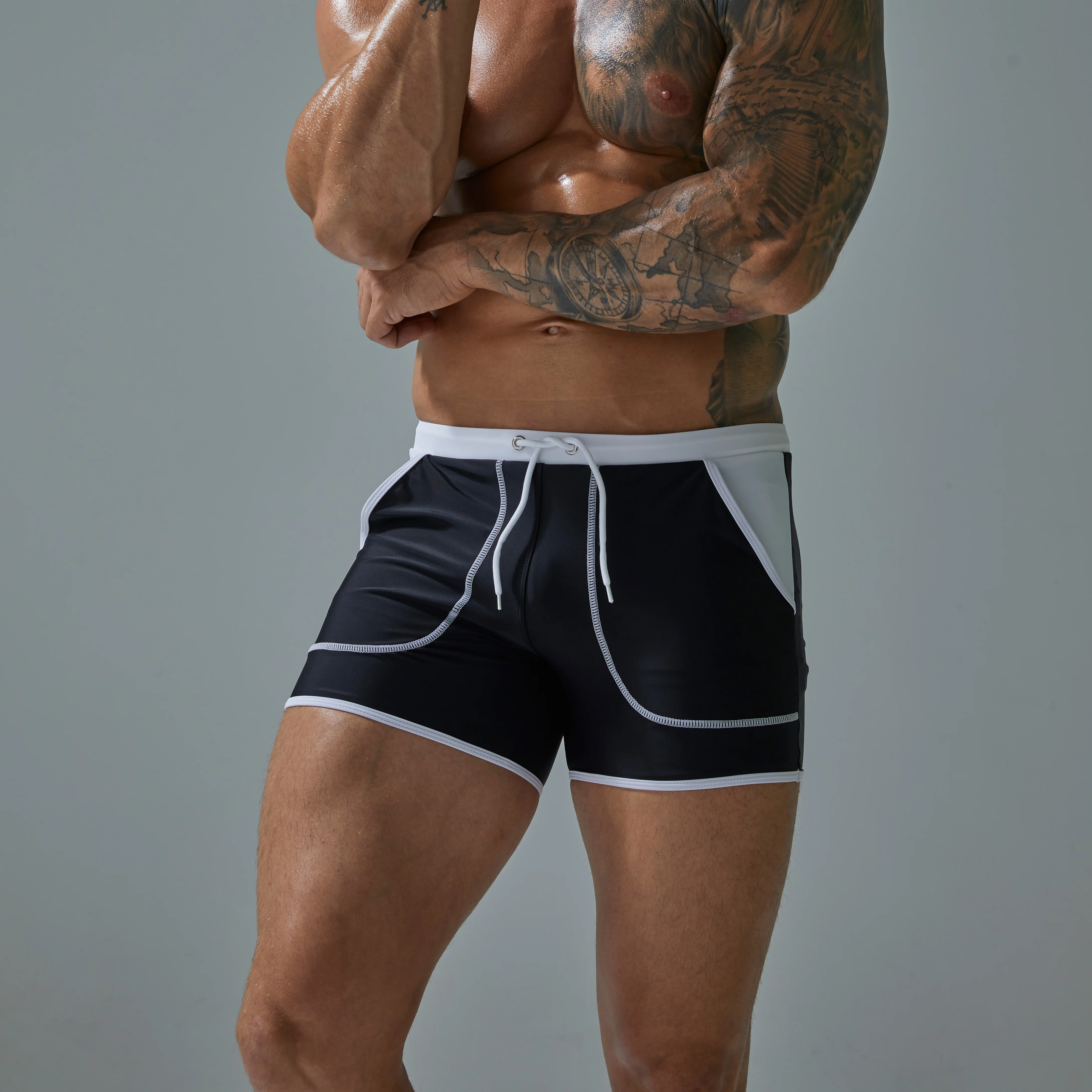 Brand Men's Swimwear Trunks Outdoors Sexy Summer Stretch Beach Surfing Swim Sports suit Shorts Men Swimsuit Swimming Pants