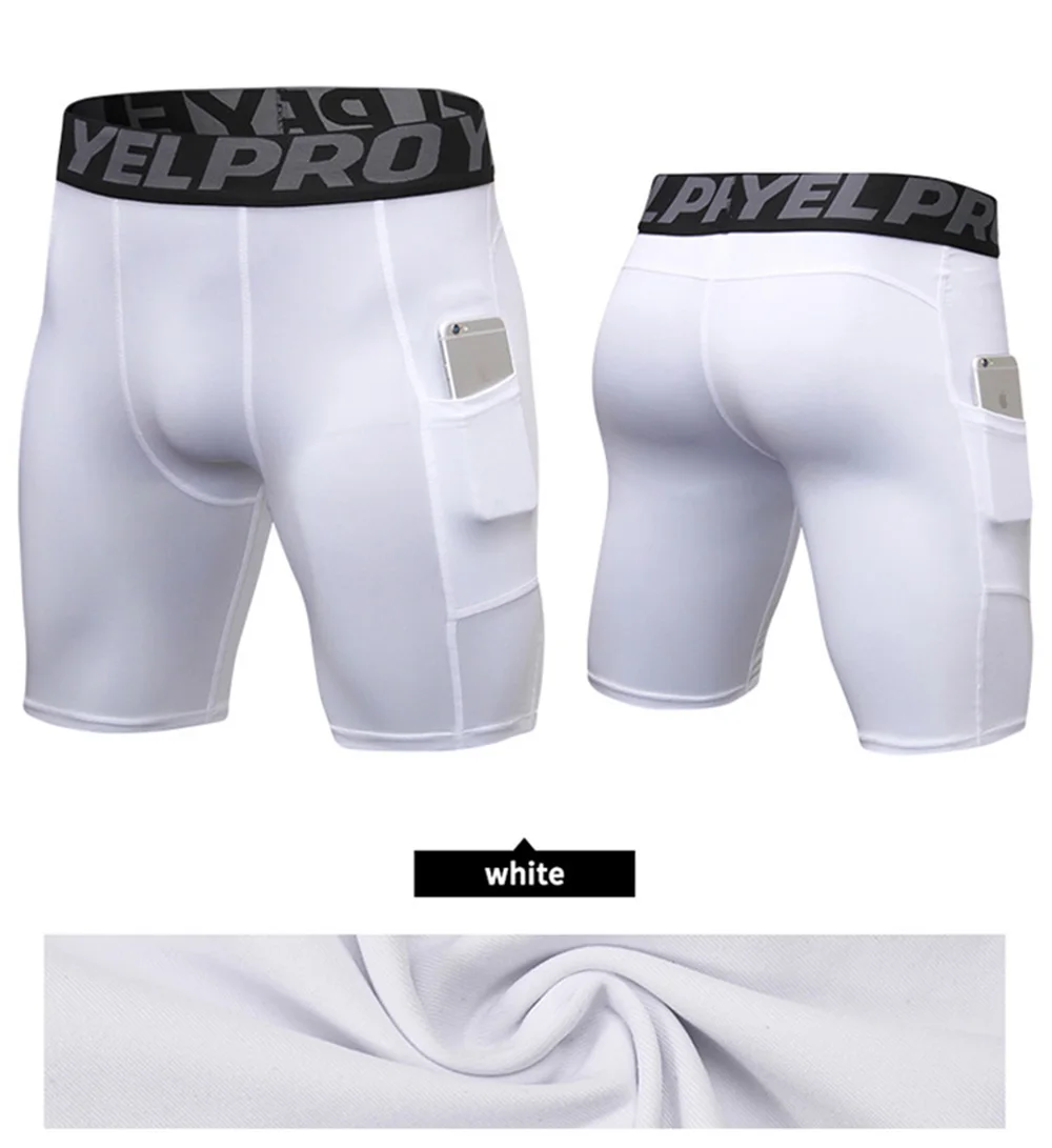 Sports Shorts Men Compression Running Shorts With Pocket Quick Dry Workout Gym Shorts Fitness Sport Leggings for Men