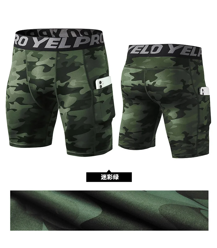 Sports Shorts Men Compression Running Shorts With Pocket Quick Dry Workout Gym Shorts Fitness Sport Leggings for Men