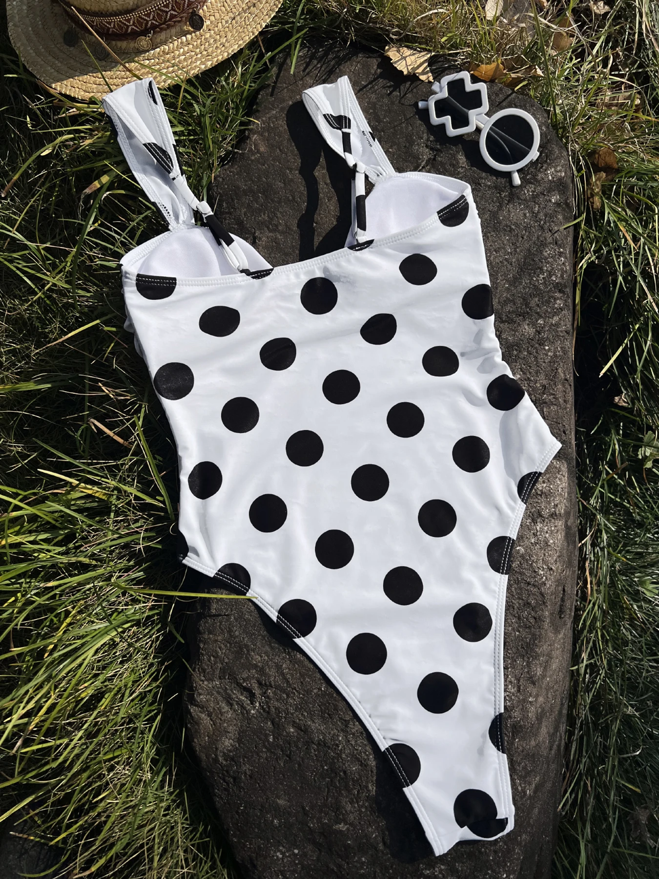 2026 New U-Neck Swimwear Women One Piece Swimsuit Female Polka Dot Print Bathing Suit Beachwear Swimming Suit For Women Monokini