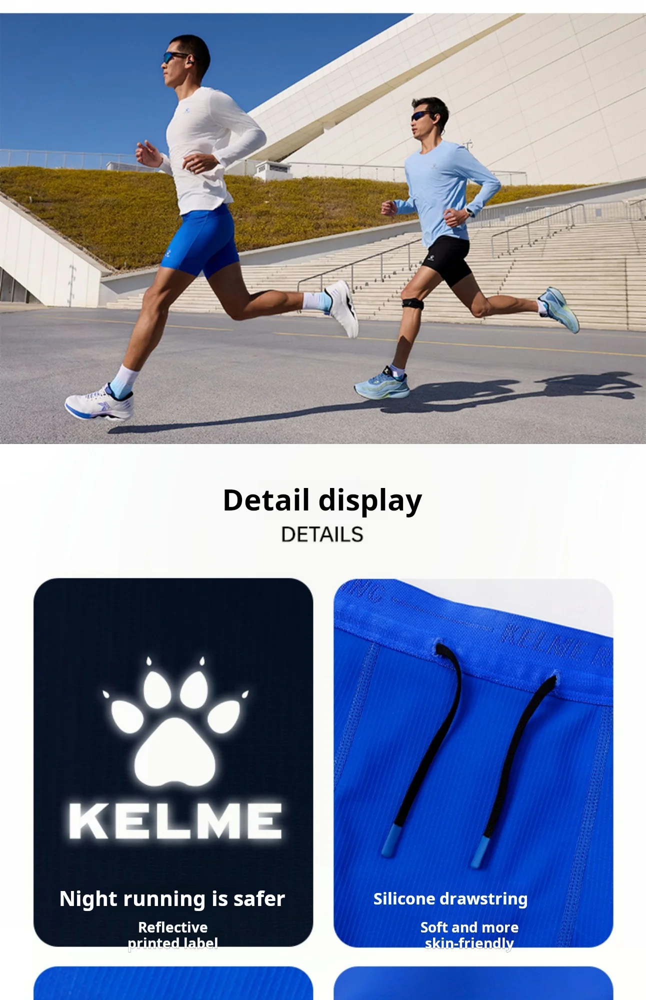 Kelme Men's Speed Dry Running Tight Shorts Professional Training Marathon Waist Pack Shorts Outdoor Sports Shorts