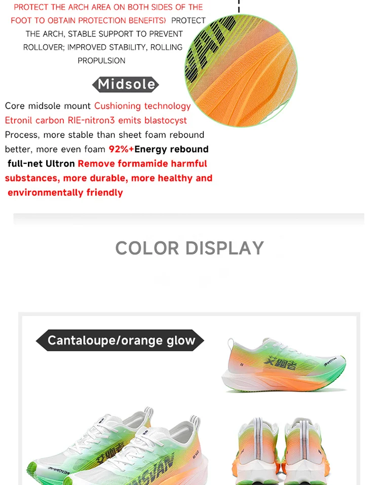 IRUNSVAN Carbon Plate Men Marathon Running Shoes Professional Stable Support Shock Absorption Ultra Light Rebound Sports Shoes