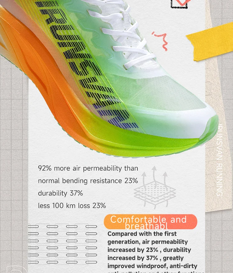 IRUNSVAN Carbon Plate Men Marathon Running Shoes Professional Stable Support Shock Absorption Ultra Light Rebound Sports Shoes