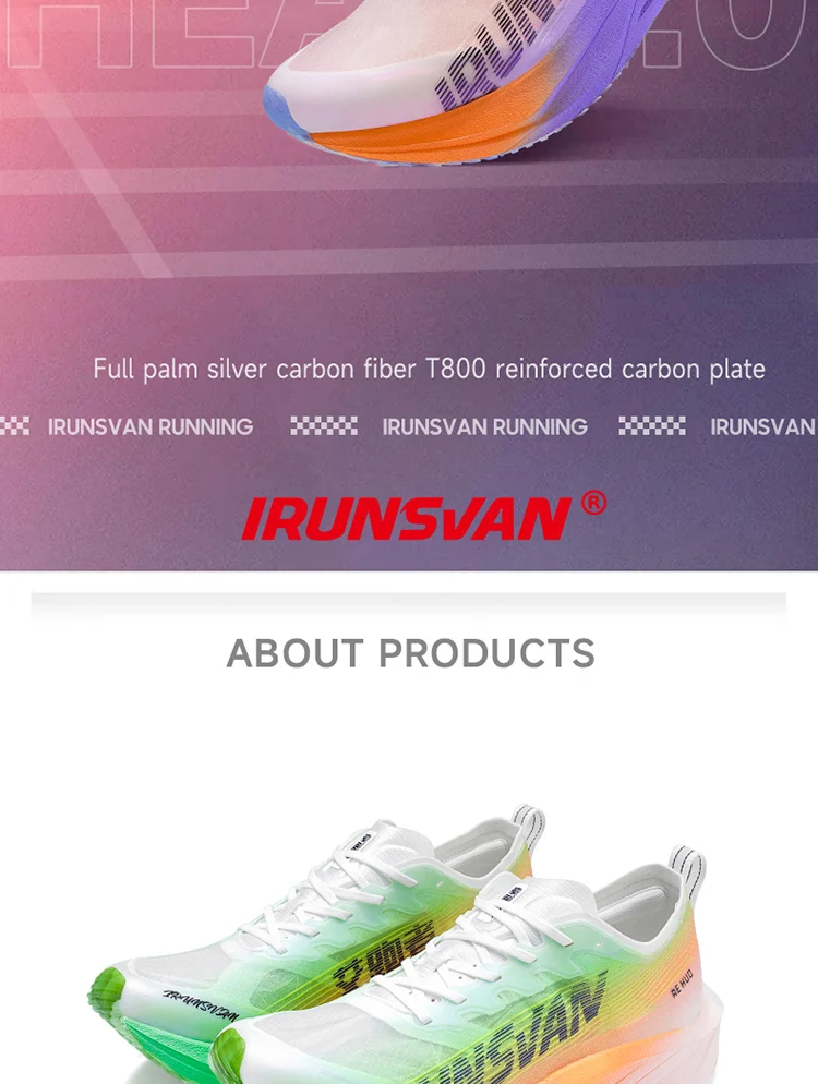 IRUNSVAN Carbon Plate Men Marathon Running Shoes Professional Stable Support Shock Absorption Ultra Light Rebound Sports Shoes
