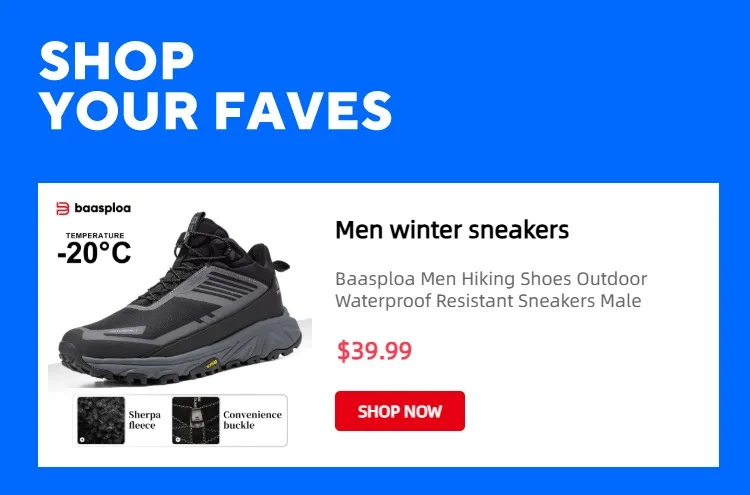 Baasploa Men Hiking Shoes Outdoor Climbing Mesh Breathable Travel Walking Shoes Male Non-Slip Wear Resistant Comfortable Sneaker
