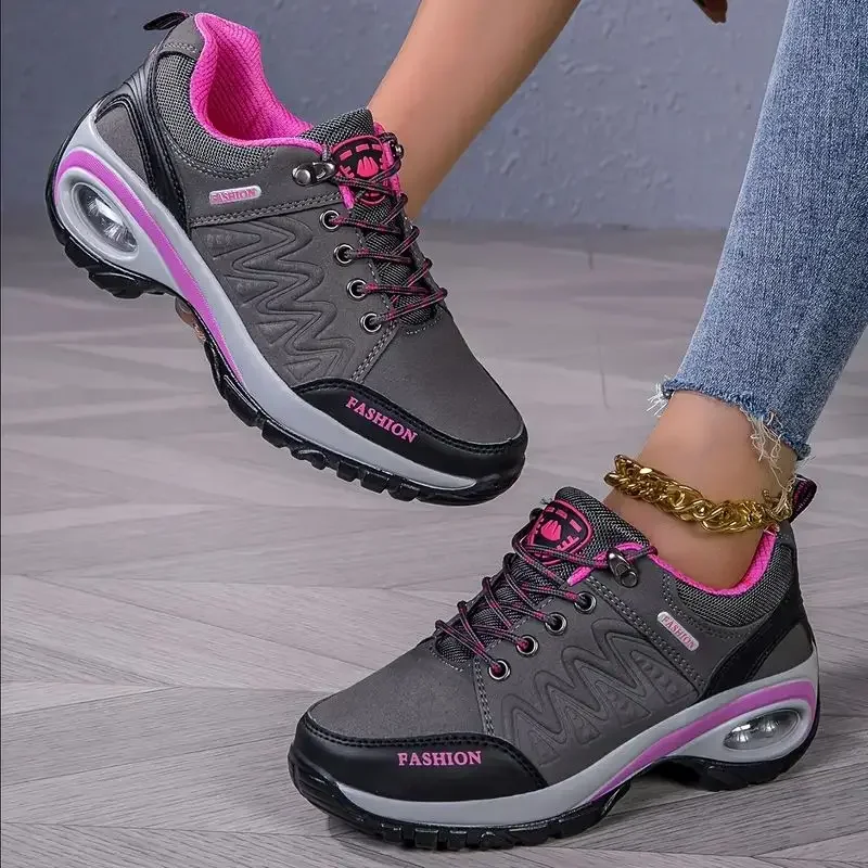 Women Hiking Shoes Outdoor Waterproof Sneakers Fashionable Luxurious Breathable Platform Shoes Anti Slip Camping Women's Shoes