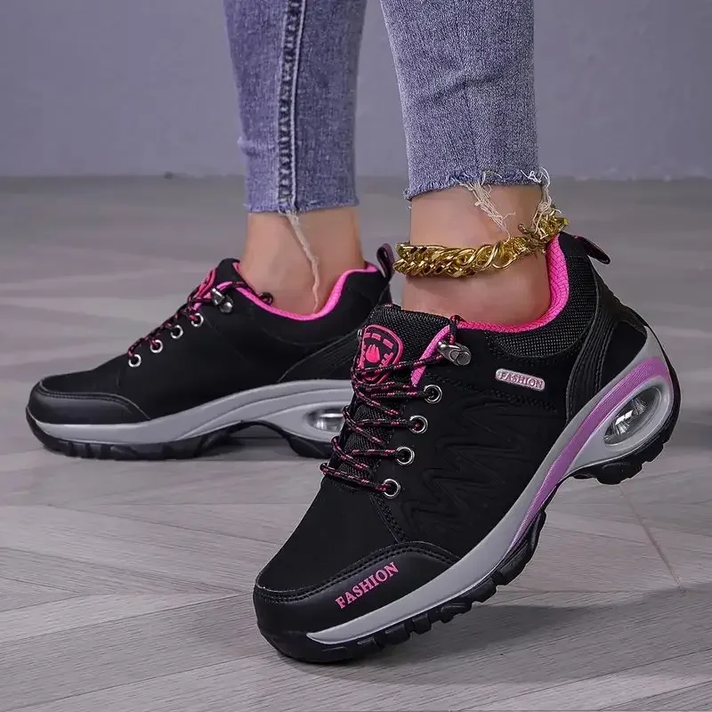 Women Hiking Shoes Outdoor Waterproof Sneakers Fashionable Luxurious Breathable Platform Shoes Anti Slip Camping Women's Shoes