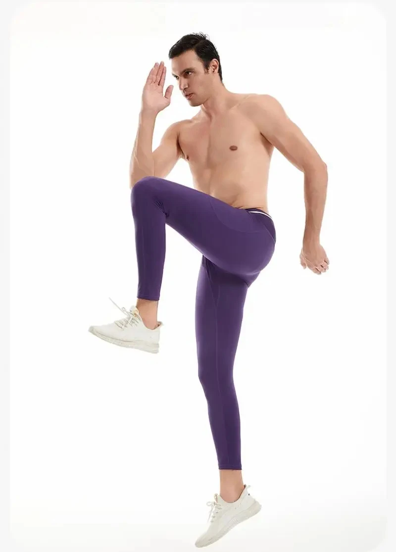 Mens Compression Running Pants Cycling Long Leggings Outdoor Sports Basketball Fitness Guys Gym Riding Hiking Tights 6 Pockets
