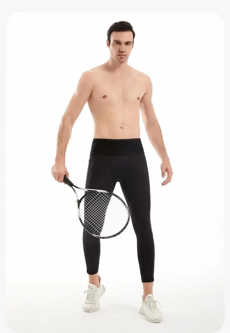 Mens Compression Running Pants Cycling Long Leggings Outdoor Sports Basketball Fitness Guys Gym Riding Hiking Tights 6 Pockets