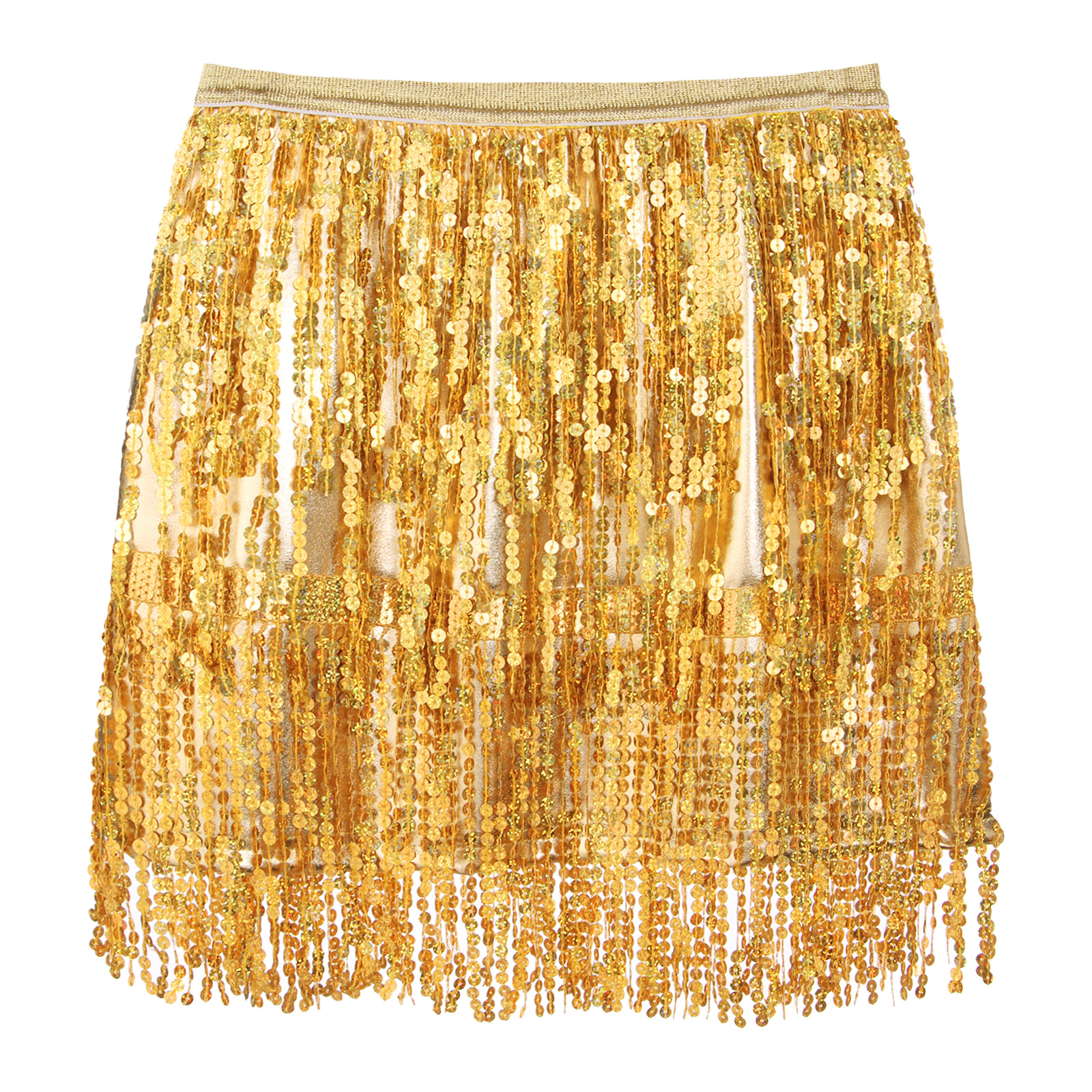 Fringed Mini Skirts Latindance Womens Sparkly Sequin Tassel Skirt Latin Dance Costume Clubwear Bellydance Costume Dancewear