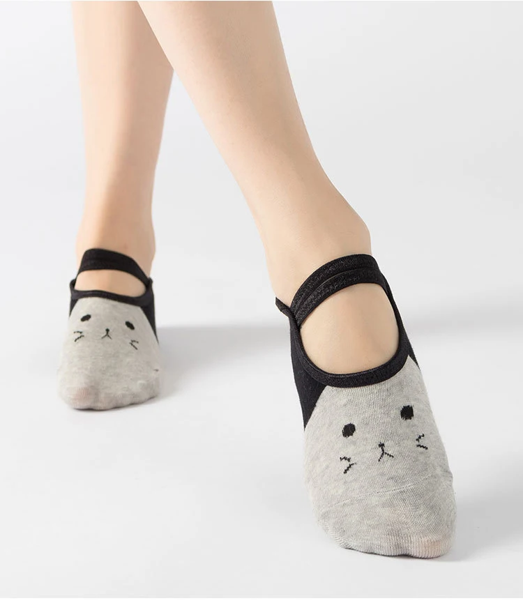 Professional Women Anti-slip Pilates Socks Backless Bandage Yoga Socks Ladies Ballet Dance Fitness Slipper Cotton Sports Socks