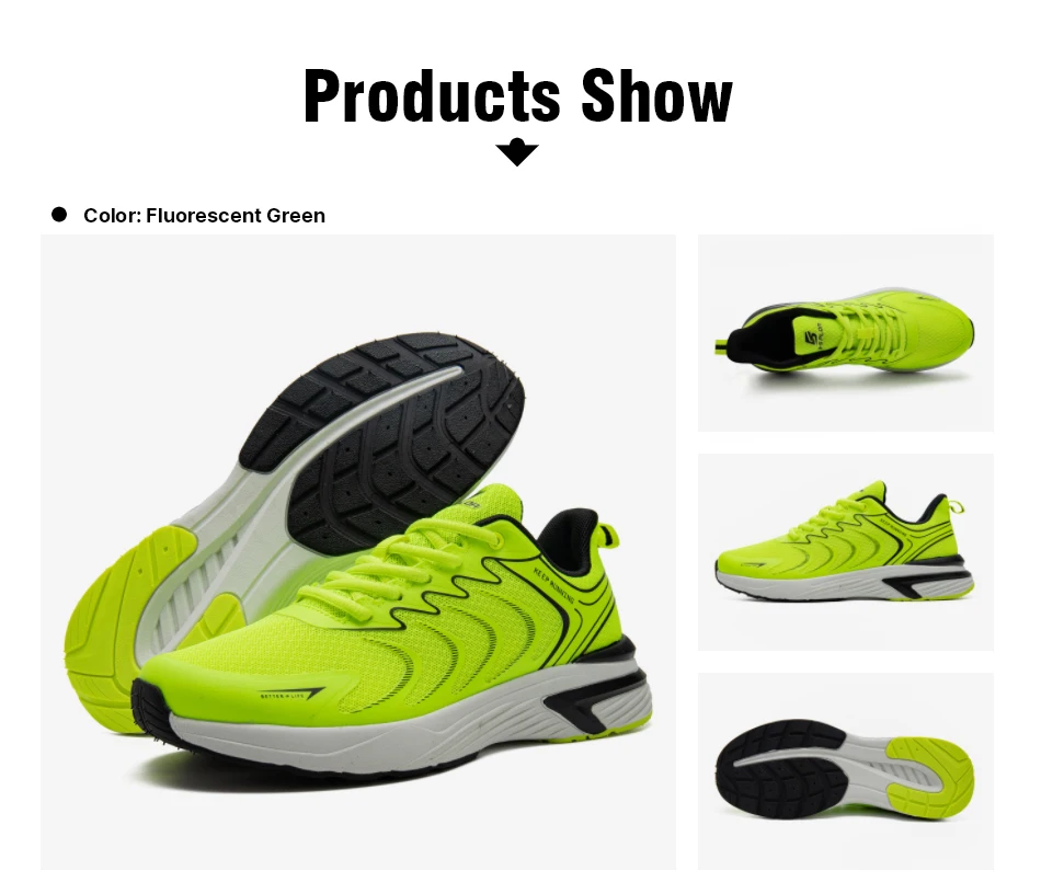 Baasploa Men Running Shoes Lightweight Mesh Breathable Sport Shoes Male Fashion Comfort Casual Sneakers Non-slip