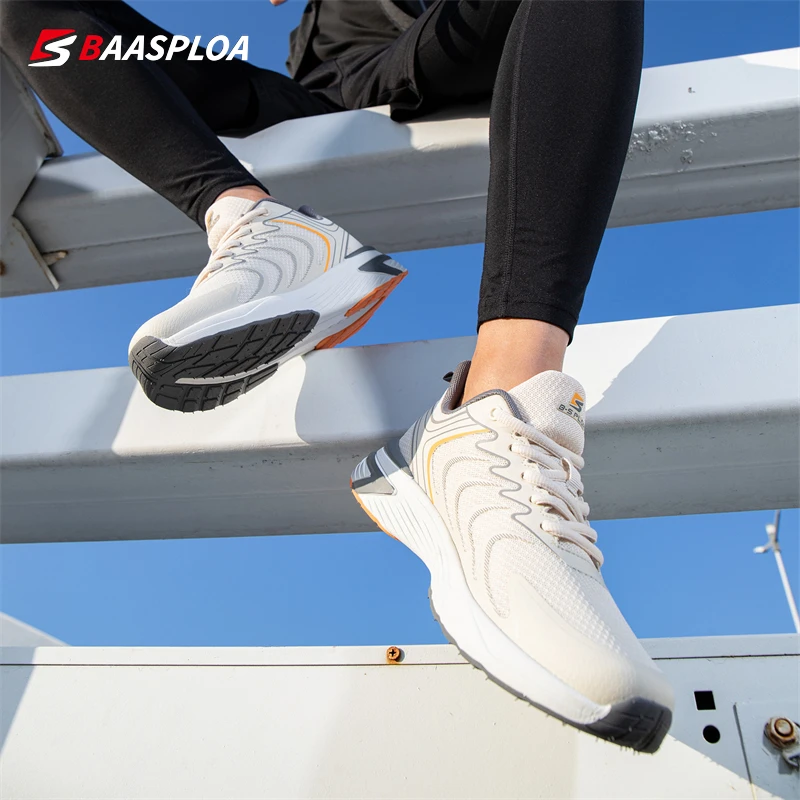 Baasploa Men Running Shoes Lightweight Mesh Breathable Sport Shoes Male Fashion Comfort Casual Sneakers Non-slip