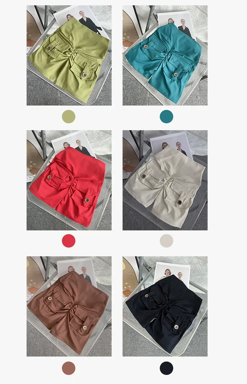 Nude High Waist Peach Butt Sport With Pocket Yoga Shorts Leggings Quick Drying Gym Training Cycling Outdoor sports Shorts