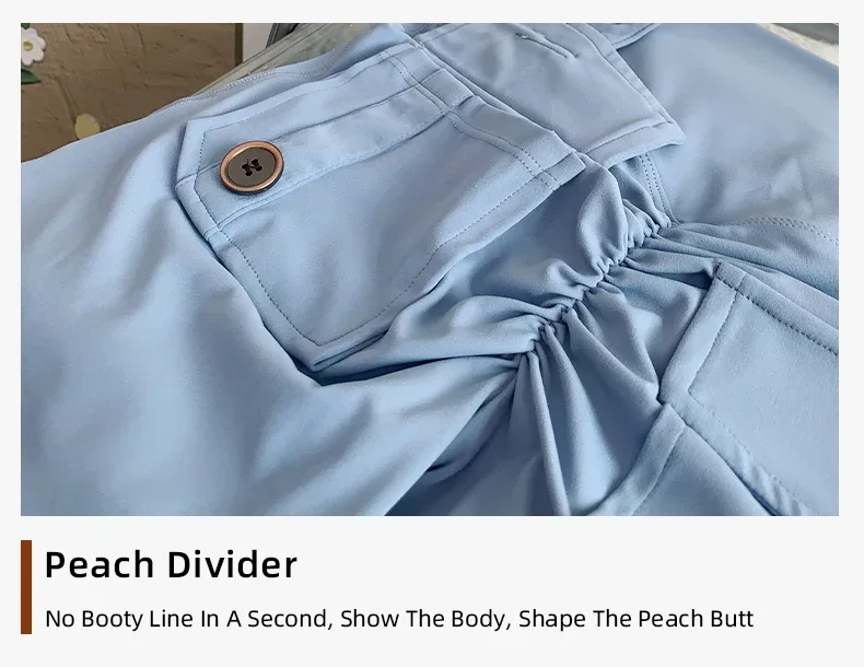 Nude High Waist Peach Butt Sport With Pocket Yoga Shorts Leggings Quick Drying Gym Training Cycling Outdoor sports Shorts