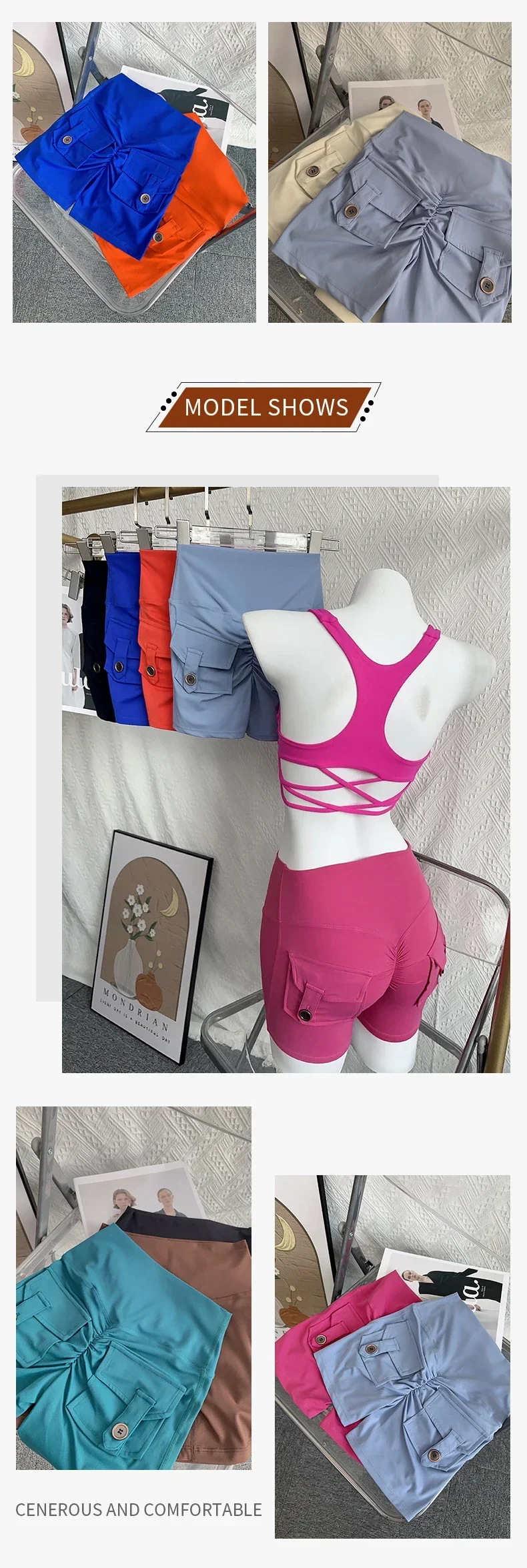 Nude High Waist Peach Butt Sport With Pocket Yoga Shorts Leggings Quick Drying Gym Training Cycling Outdoor sports Shorts