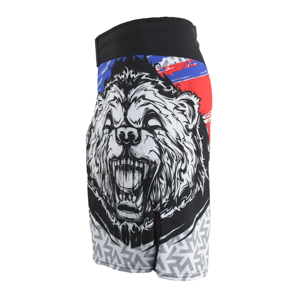 MMA Wolf Geometric Breathable Printing Fighting Shorts Muay Tha Kickboxing Shorts Cheap Sanda Pants Boxing mma Short Men