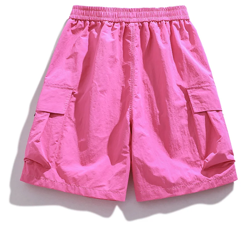 Skateboard Shorts Women Summer Casual Loose Shorts With Belt Men Large Pocket Cargo Shorts Breathable Bermuda Straight  Shorts