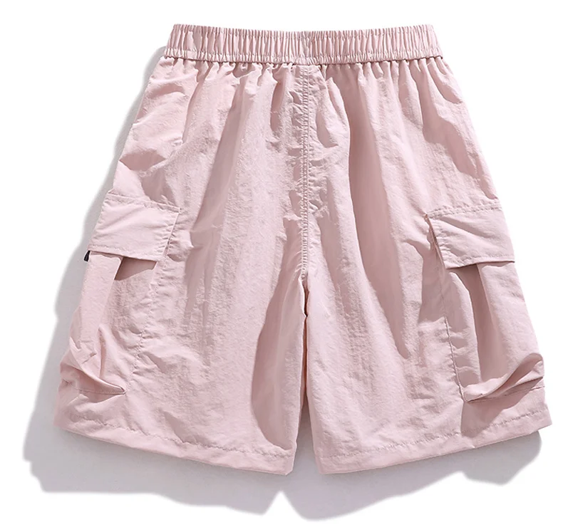 Skateboard Shorts Women Summer Casual Loose Shorts With Belt Men Large Pocket Cargo Shorts Breathable Bermuda Straight  Shorts