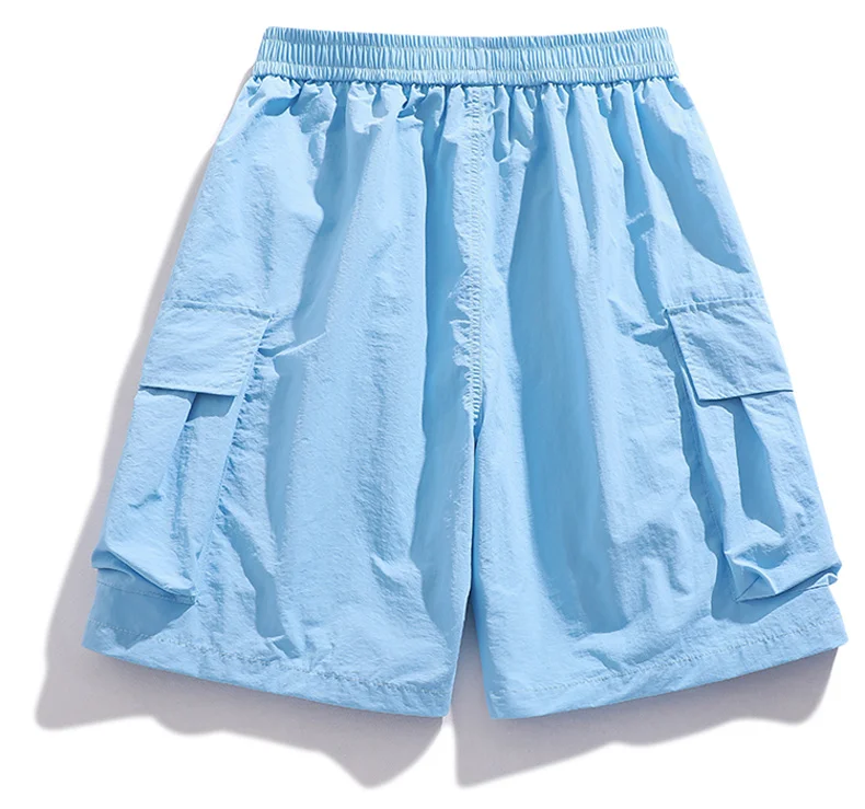 Skateboard Shorts Women Summer Casual Loose Shorts With Belt Men Large Pocket Cargo Shorts Breathable Bermuda Straight  Shorts