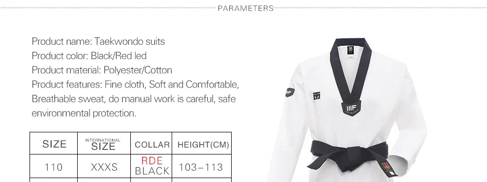 WTF Taekwondo Dobok Clothes Child Adult ITF Karate Suit Taekwondo Uniform Karate Clothes Size XXXL-XXXS