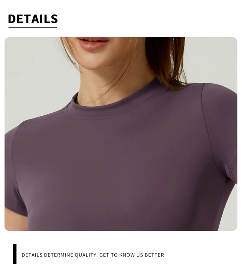 Seamless Gym Crop Top for Women Short Sleeve Yoga Top Running Sports T Shirts Fitness Workout Tee Sports Tops Activewear