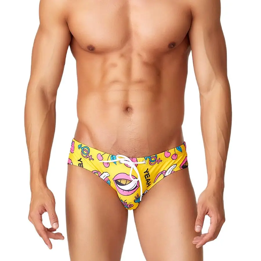 SEOBEAN Men's Low-Waist Quick-Dry Swim Briefs Sexy Stretch Bikini Trunks for Surfing And Beach Water Activities