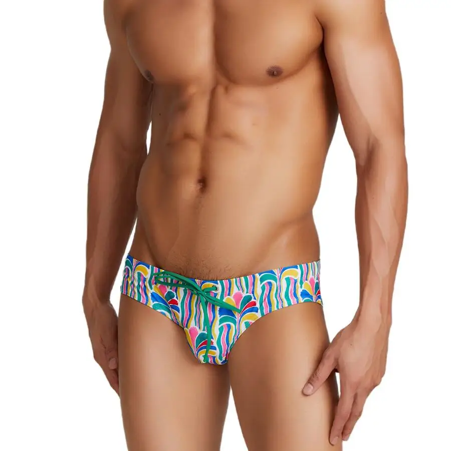 SEOBEAN Men's Low-Waist Quick-Dry Swim Briefs Sexy Stretch Bikini Trunks for Surfing And Beach Water Activities