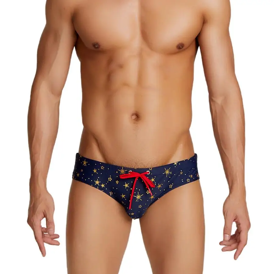 SEOBEAN Men's Low-Waist Quick-Dry Swim Briefs Sexy Stretch Bikini Trunks for Surfing And Beach Water Activities