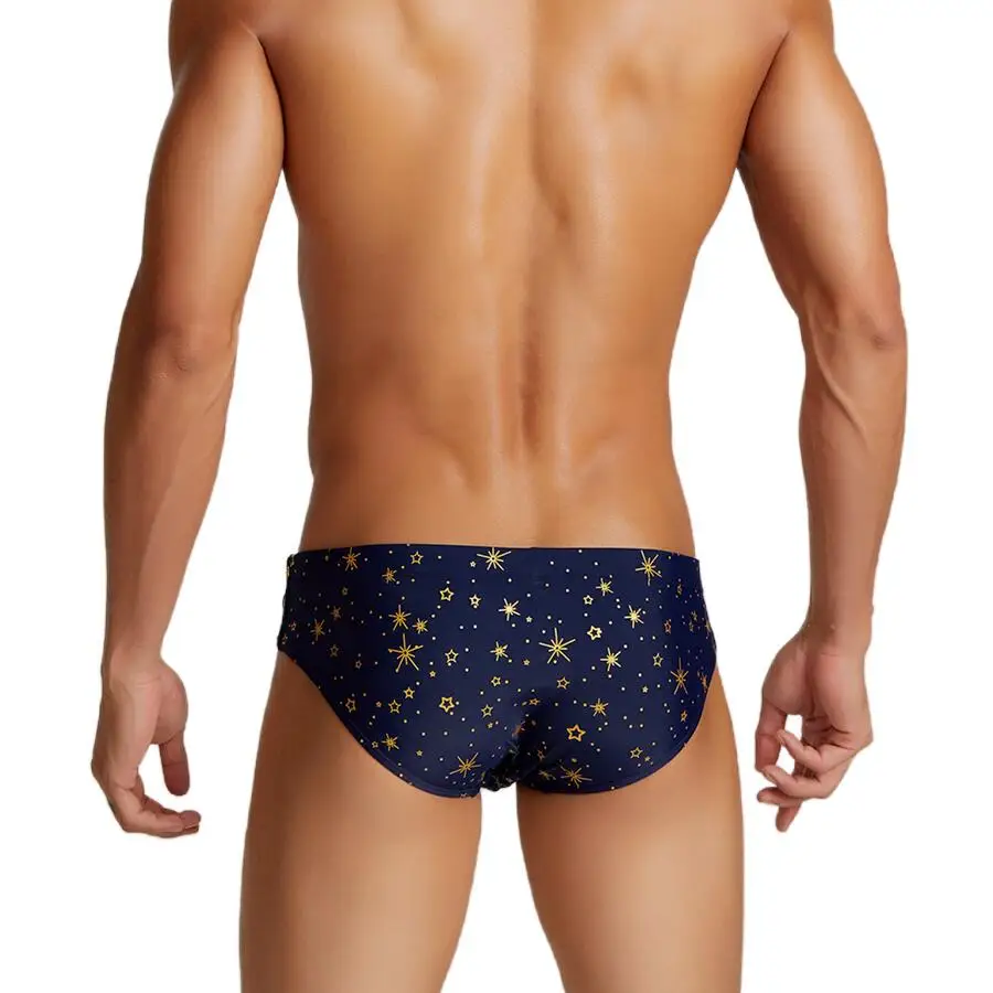 SEOBEAN Men's Low-Waist Quick-Dry Swim Briefs Sexy Stretch Bikini Trunks for Surfing And Beach Water Activities