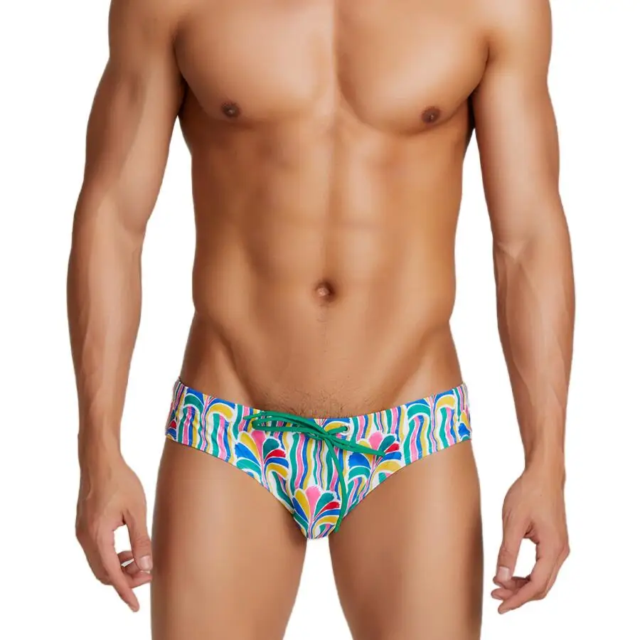 SEOBEAN Men's Low-Waist Quick-Dry Swim Briefs Sexy Stretch Bikini Trunks for Surfing And Beach Water Activities