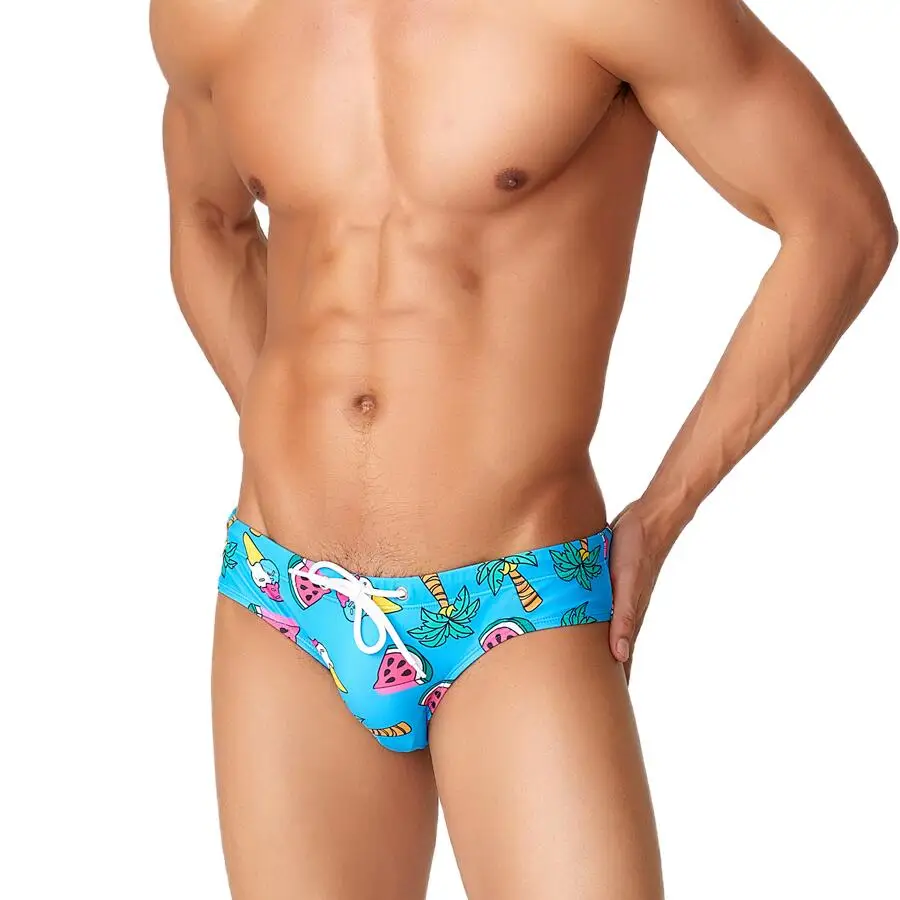 SEOBEAN Men's Low-Waist Quick-Dry Swim Briefs Sexy Stretch Bikini Trunks for Surfing And Beach Water Activities