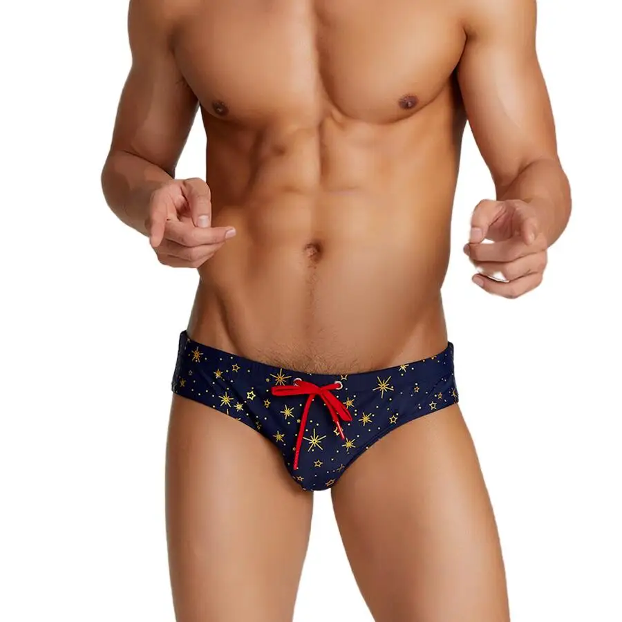 SEOBEAN Men's Low-Waist Quick-Dry Swim Briefs Sexy Stretch Bikini Trunks for Surfing And Beach Water Activities