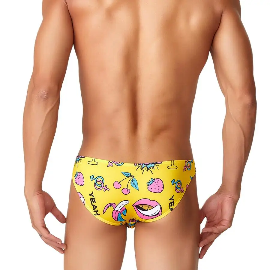SEOBEAN Men's Low-Waist Quick-Dry Swim Briefs Sexy Stretch Bikini Trunks for Surfing And Beach Water Activities