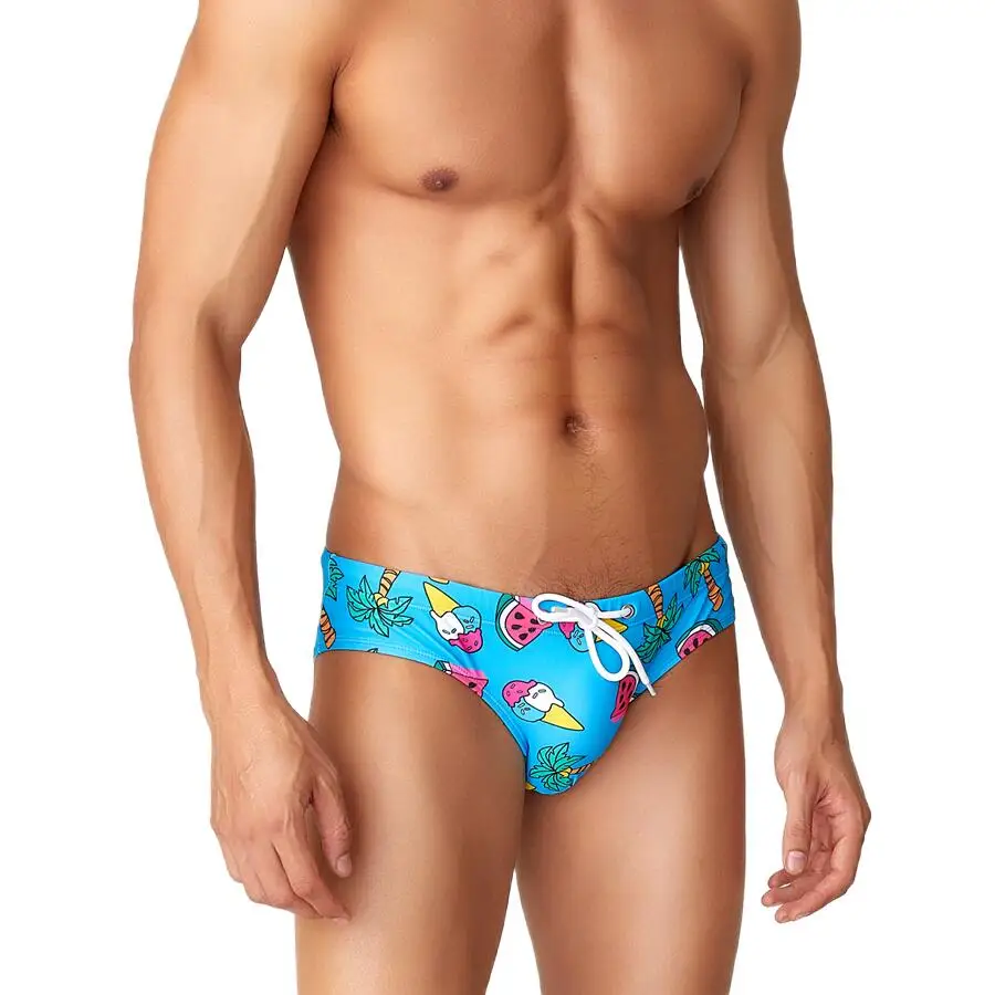 SEOBEAN Men's Low-Waist Quick-Dry Swim Briefs Sexy Stretch Bikini Trunks for Surfing And Beach Water Activities
